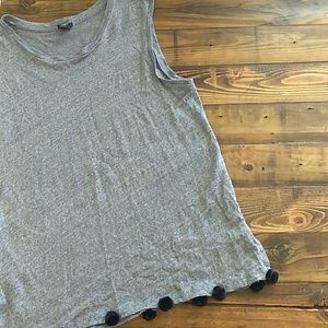 J. Crew gray extra small pom pom sleeveless top